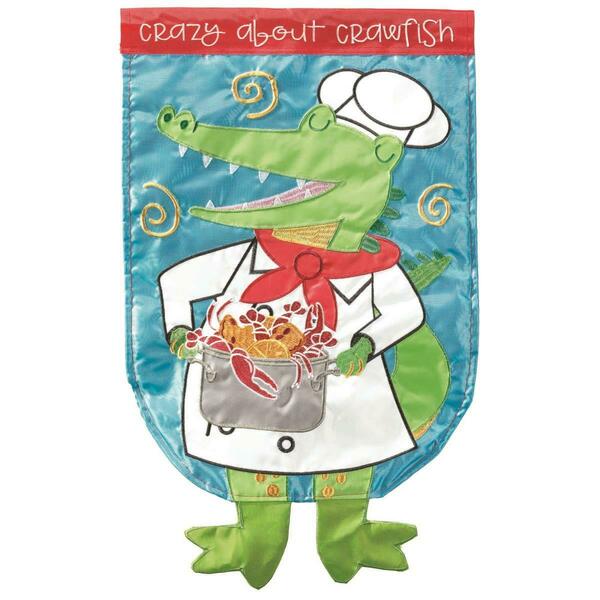 Recinto Crazy About Crawfish Alligator Flag RE3463351